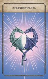 Anne Stokes World Dragon Oracle deck - Inner/Spiritual coil card with dragons forming a heart