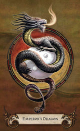 Anne Stokes World Dragon Oracle deck - Emperor's Dragon card with yin yang eastern dragon