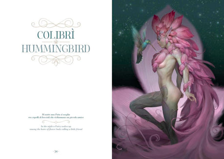 Inside page - Colibri Hummingbird with pink flower fairy and bird