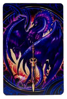 Magnet by Ruth Thompson, purple dragon with sword
