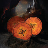 Dracones Loqui oracle deck by Ravynne Phelan, with round cards - showing card backs