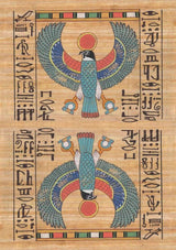 Decorative oracle card back design with falcon and sun symbol 