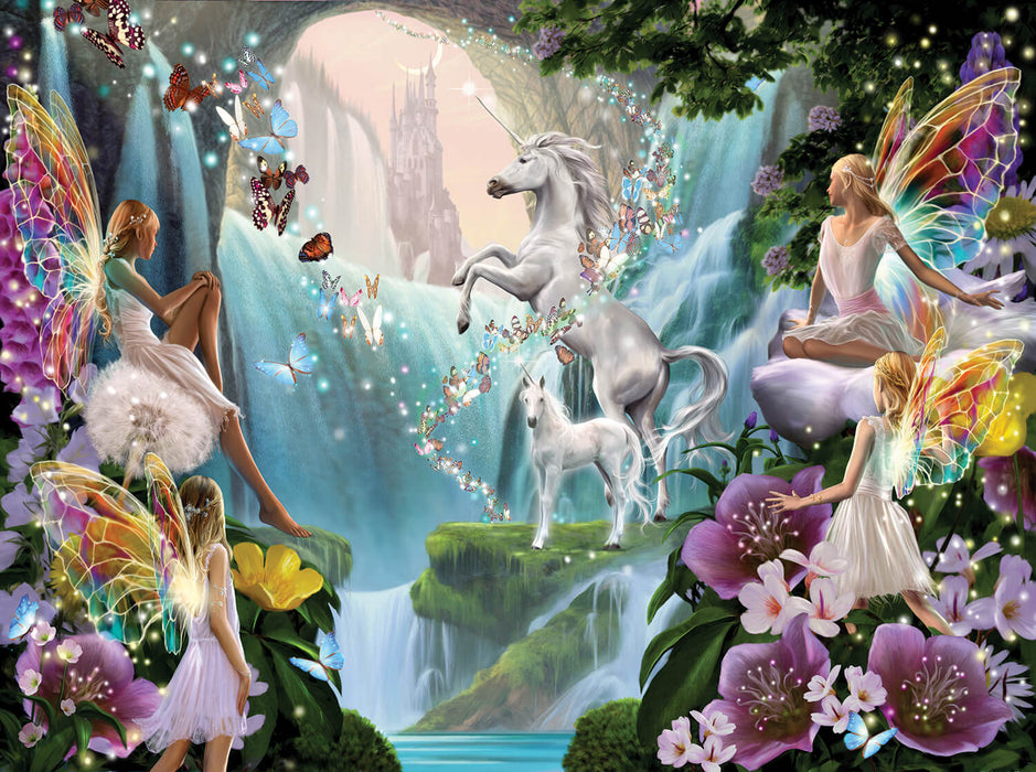 Unicorn & Fairy Waterfall Jigsaw Puzzle (1000 Pieces)