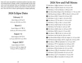 2026 New and Full Moons calendar with eclipse dates on a white background