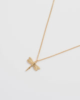 Back of gold dragonfly necklace