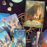 Celestial Unicorn Tarot Deck with card examples
