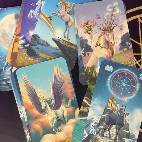 Celestial Unicorn Tarot Deck card examples