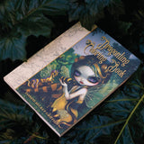 Dragonling Coloring Book by Jasmine Becket-Griffith on a dark leafy background