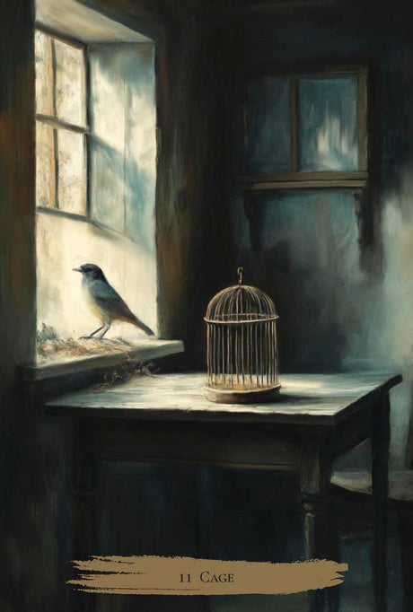 Haunted Cottage oracle deck - 11. Cage card example
