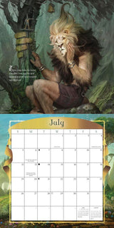 2026 Wizard of Oz calendar by Paolo Barbieri, July page with lion