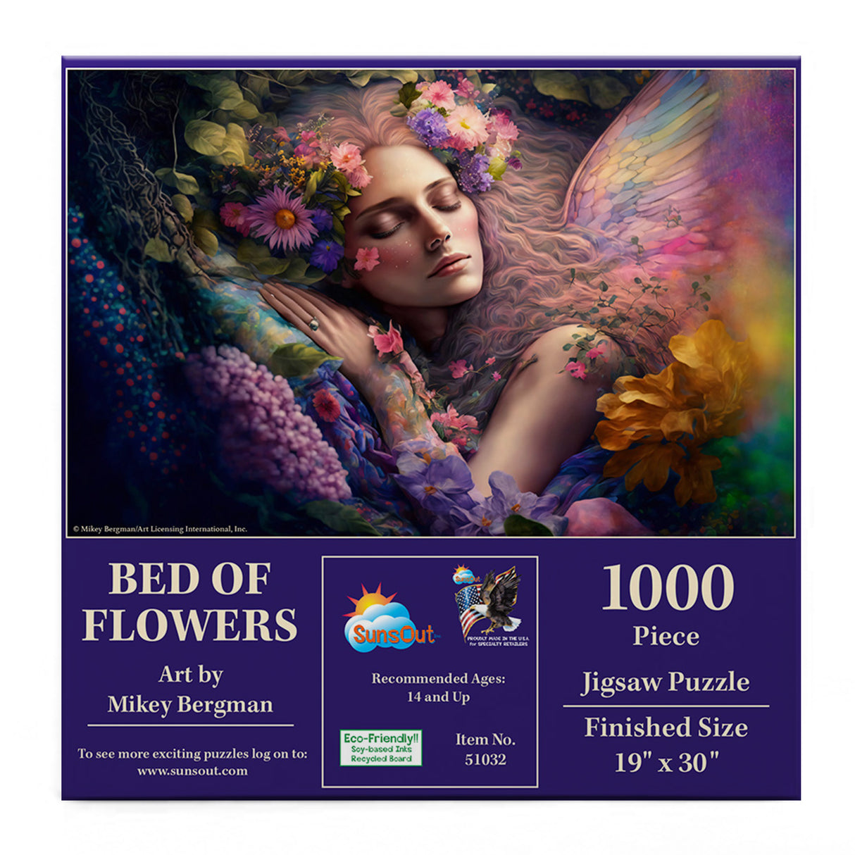 Sleeping fairy "Bed of Flowers" jigsaw puzzle, 1000 pieces
