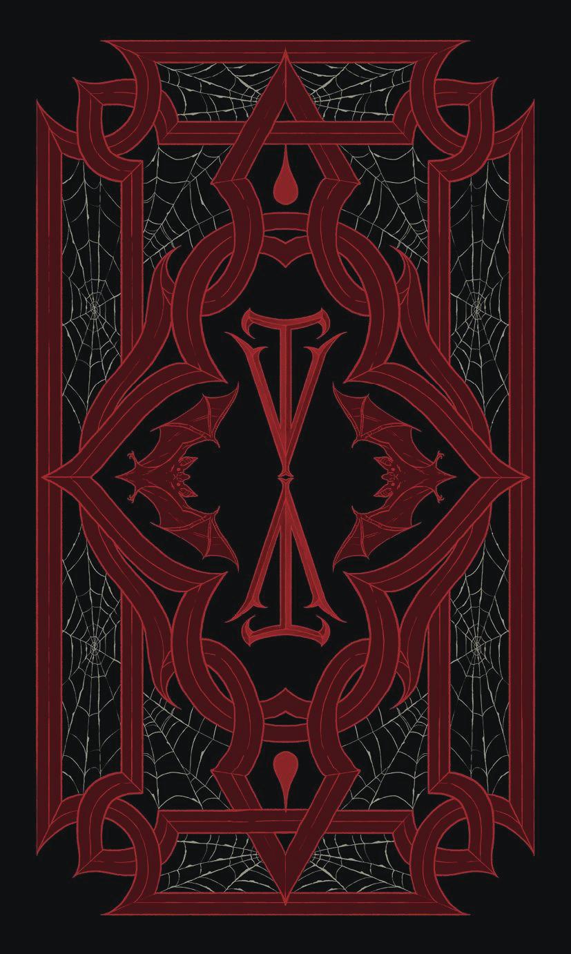 The Vampire's Tale Tarot deck - card back with red and black bat design