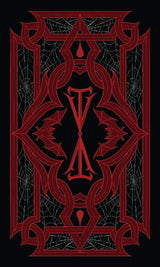 The Vampire's Tale Tarot deck - card back with red and black bat design