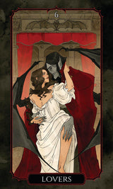 The Vampire's Tale Tarot deck - Lovers card example with vampire and lady