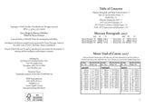 Table of contents page for a 2027 calendar with astrological information.