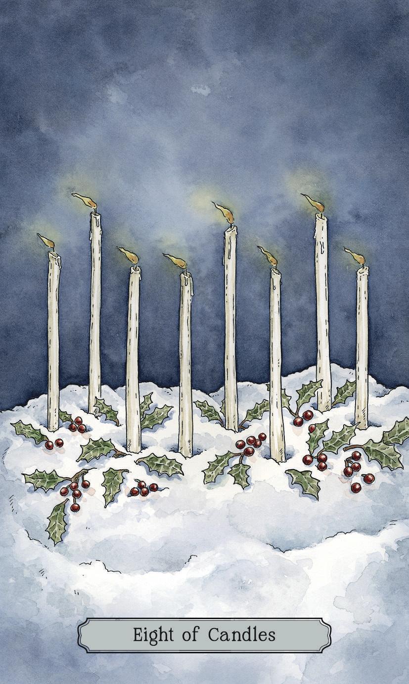 The Yuletide Tarot & Guidebook - Eight of Candles card