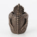 Bronze baby dragon trinket box with wings wrapped around, back view showing spines