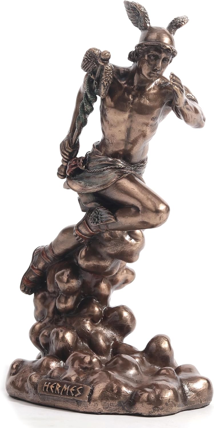 Bronze statue of Greek God Hermes running