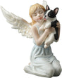 Statue of an angel holding a dog