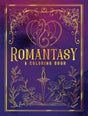 Cover of 'Romantasy' coloring book with gold dragon design on a purple background
