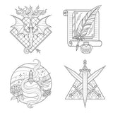 Stickers to color, themed for the Fourth Wing books
