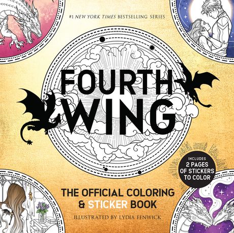 Book cover of 'Fourth Wing' coloring book 