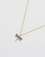 Gold necklace with a dragonfly pendant