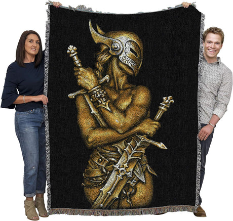 Amazona Warrior Woman Tapestry Blanket by Ciruelo