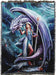 Tapestry Blanket, art by Anne Stokes. Sorceress holding staff, with red hair, standing with a dragon.