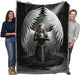 Angel blanket shown held by adults, large size
