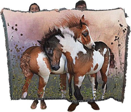 A Good Life Horse Tapestry Blanket by Laurie Prindle