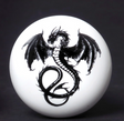 Bottle stopper with black wyvern dragon on white background