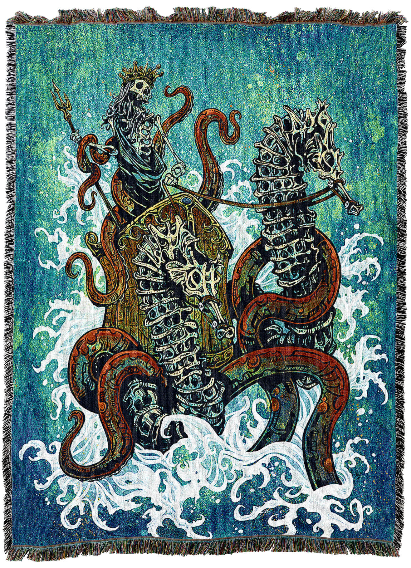 Neptune Skeleton Tapestry Blanket by David Lozeau - Fairy Glen