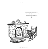 Illustration of a cozy room with a fireplace and rocking chair, featuring a quote by Marjorie Kinnan Rawlings.