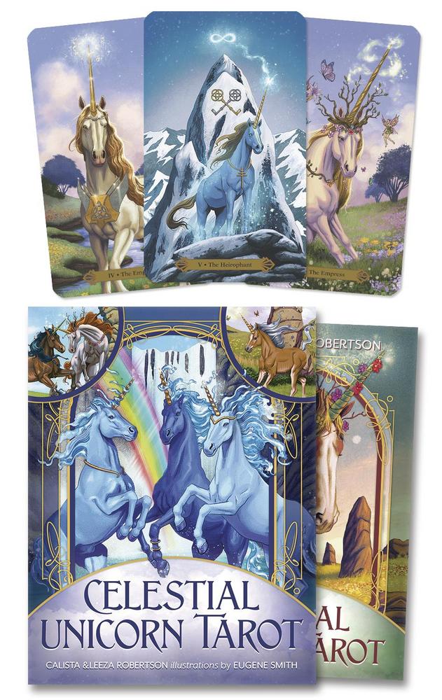 Celestial Unicorn Tarot Deck with card examples