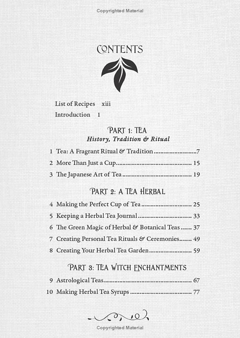 Table of contents for Enchanted Teatime book