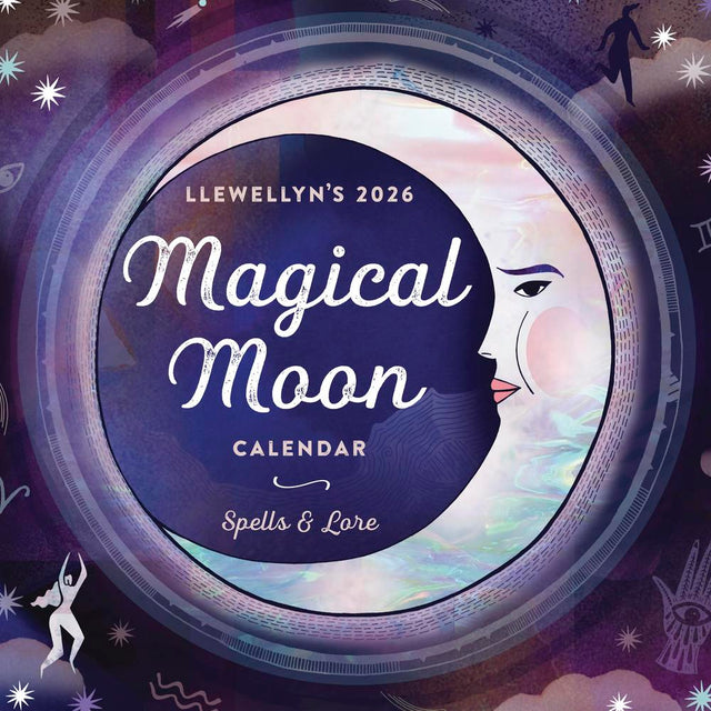Front cover of 2026 Magical Moon calendar, celestial designs