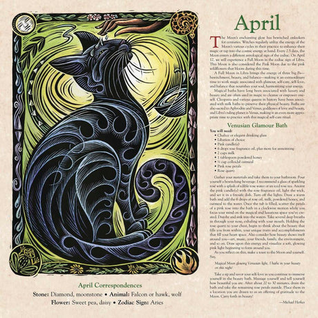 April page for Witches' Calendar 2026