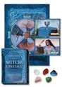 Witch Crystals packaging with crystals and cards with guidebook