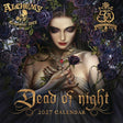 2027 Dead of Night calendar cover featuring a woman with flowers and 'Alchemy England 1977' branding.