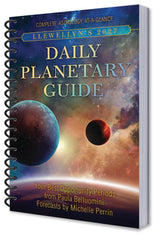 Spiral-bound book titled 'Llewellyn's 2027 Daily Planetary Guide' with celestial design on cover