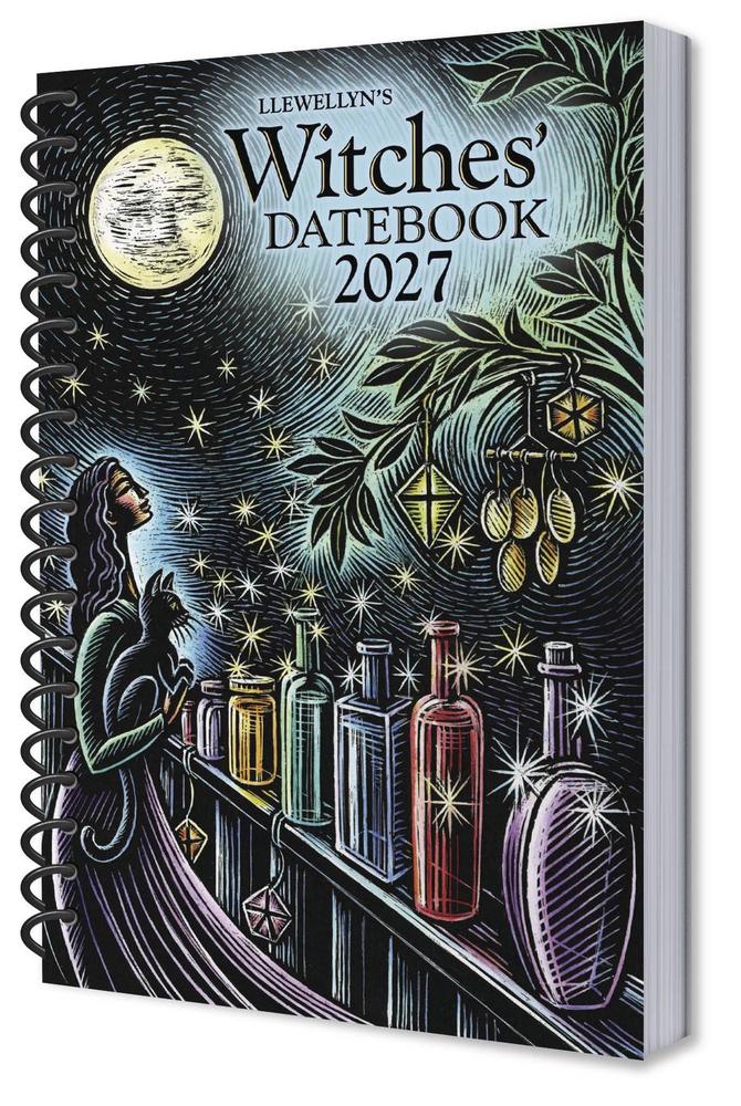 Witches' Datebook 2027 with a witch and potion design on the cover