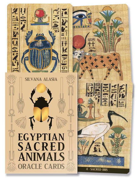 Oracle cards with Egyptian sacred animals designs