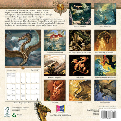 Dragons by Ciruelo 2025 Calendar