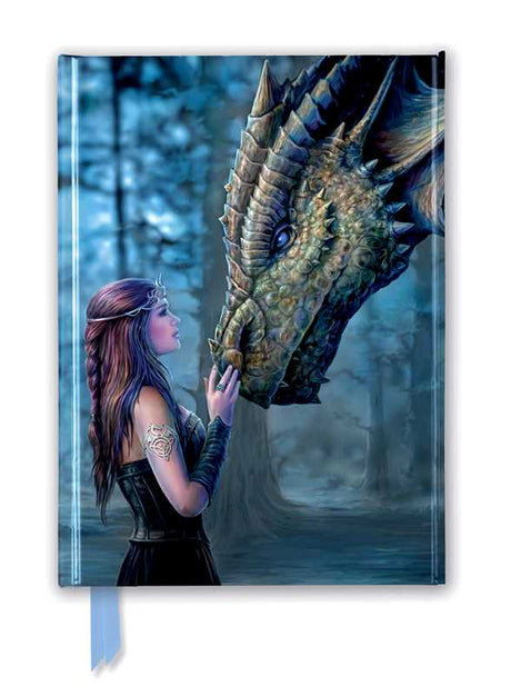 Journal cover with a fantasy illustration of a woman and dragon in a forest setting