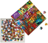 Colorful puzzle  and box with pieces scattered on a white background - Aimee Stewart's Fantastic Voyage