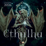 Calendar cover featuring a monster sea creature with wings and the word 'Cthulhu' on a dark background.