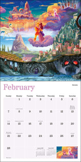 Disney Dreams Thomas Kinkade 2027 Wall Calendar - February showing Hercules scenes