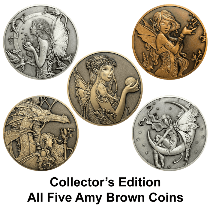 Amy Brown Collectible set of 5 metal coins