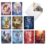 Set of mermaid note cards with artwork by Selina Fenech